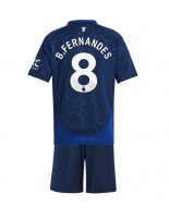 Manchester United Bruno Fernandes #8 Vieraspaita Lasten 2024-25 Lyhythihainen (+ shortsit)